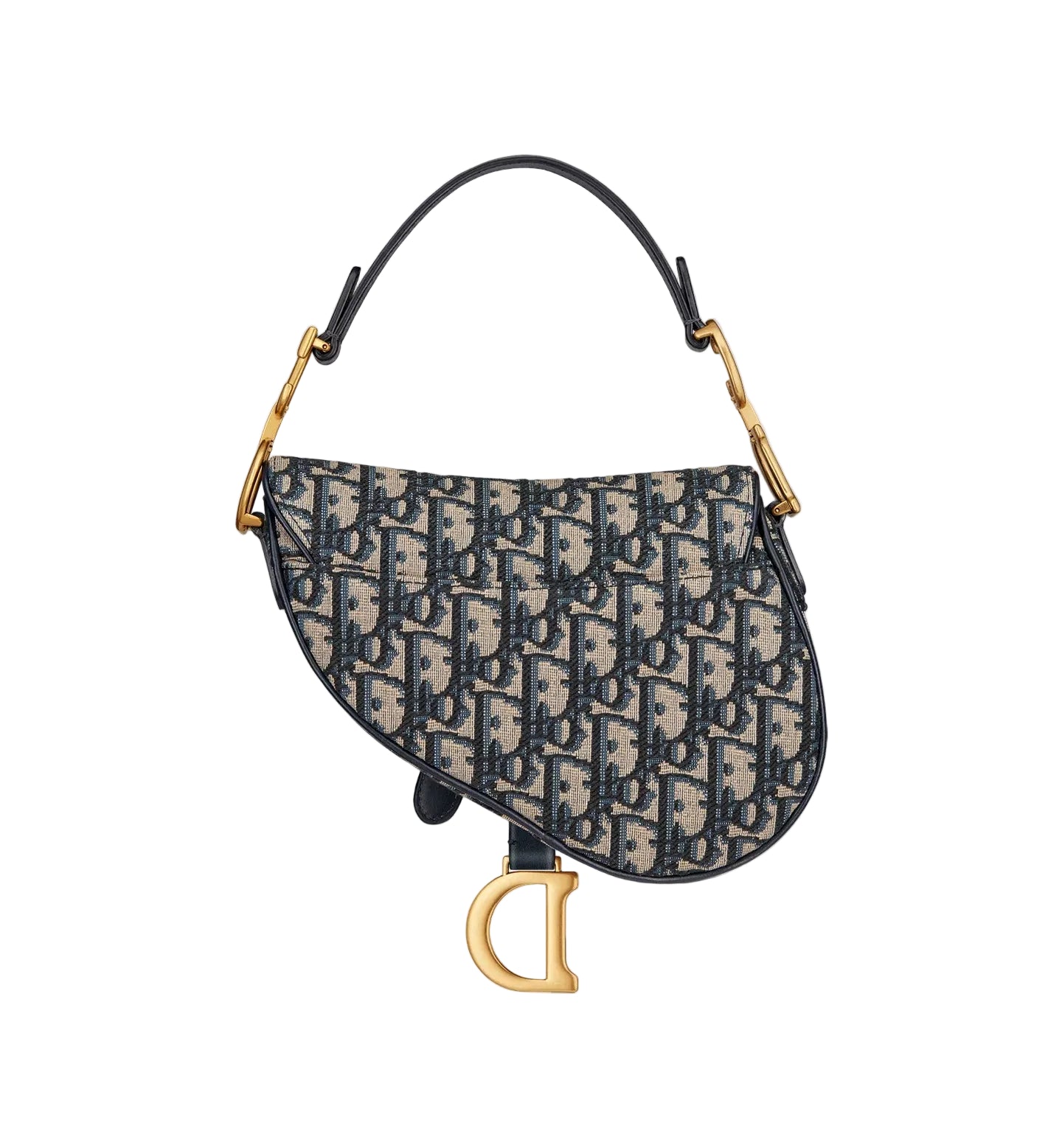 Dior Mini Saddle Bag with Strap - Blue Dior Oblique Jacquard