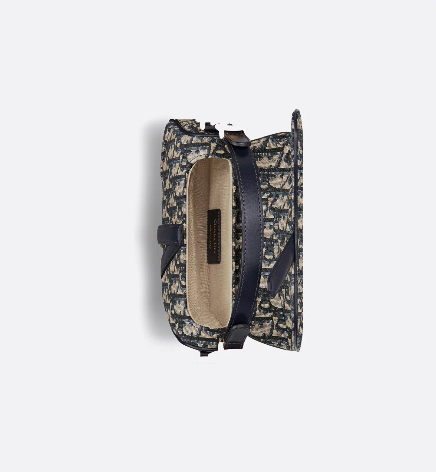 Dior Mini Saddle Bag with Strap - Blue Dior Oblique Jacquard
