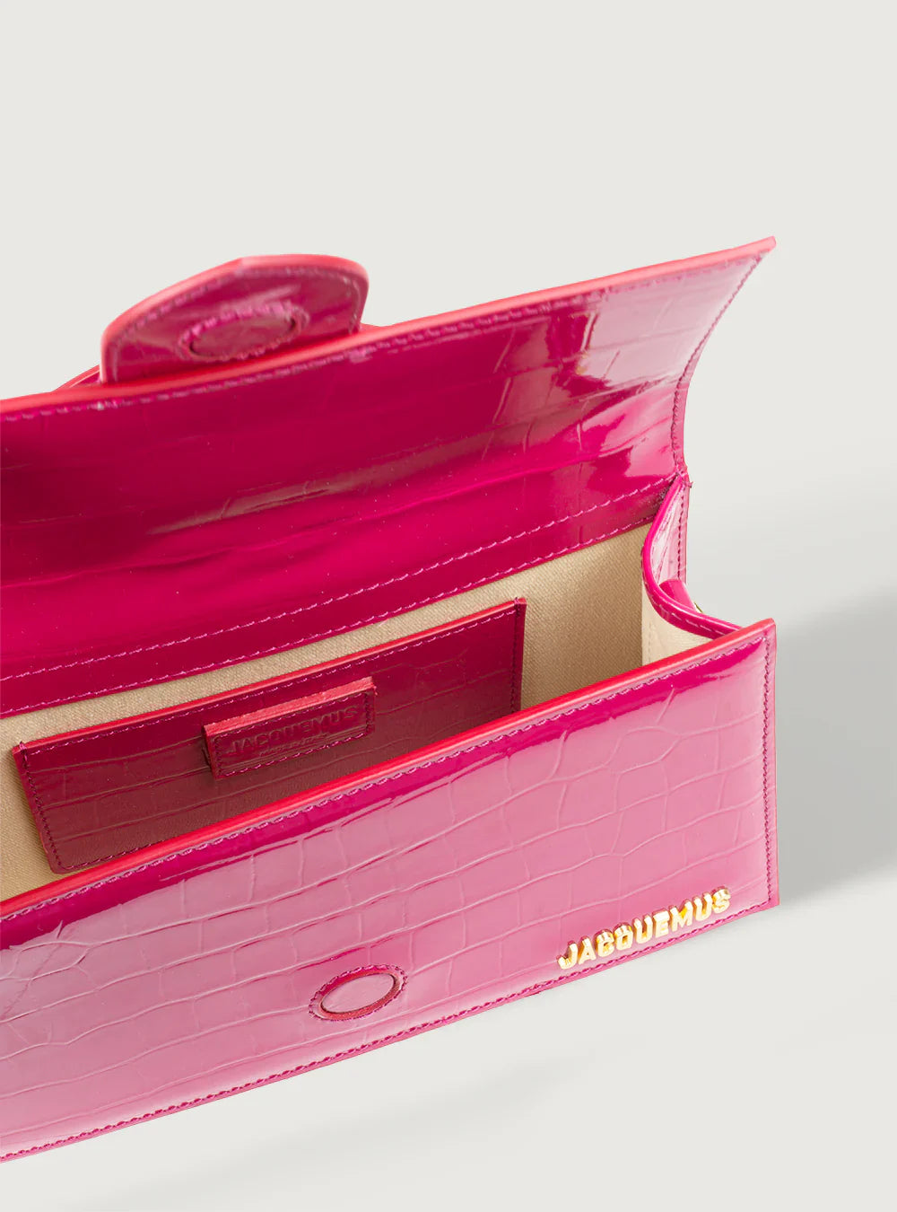 Jacquemus Le Grand Bambino Crocodile Lucid Fuchsia